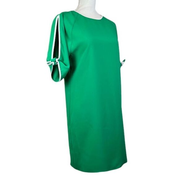 Amanda Uprichard Green Dress White Piping Open Sleeve and Back Size Small - Picture 2 of 10